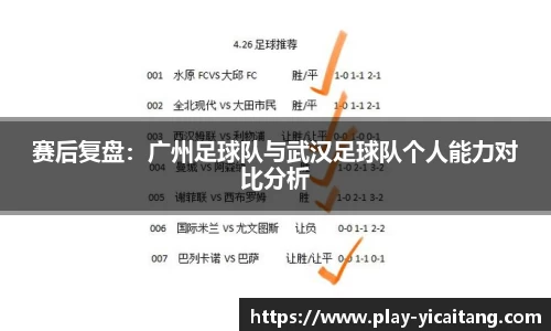 赛后复盘：广州足球队与武汉足球队个人能力对比分析